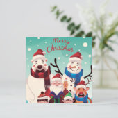 Vrolijk kerstfeest feestdagenkaart (Staand voorkant)