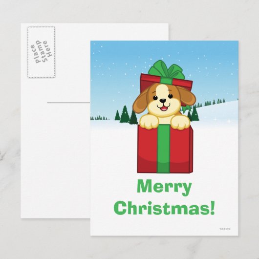 Vrolijk kerstfeest! feestdagenkaart (Voorkant / Achterkant)