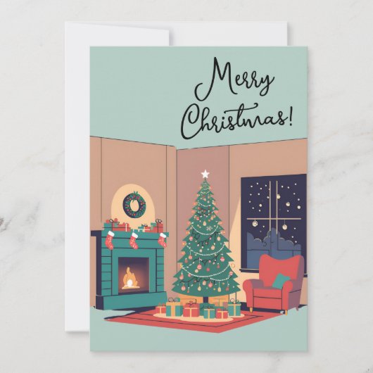 Vrolijk kerstfeest feestdagenkaart (Voorkant)