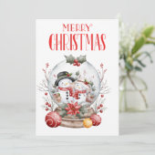 Vrolijk kerstfeest feestdagenkaart (Staand voorkant)