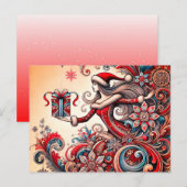 Vrolijk kerstfeest feestdagenkaart (Voorkant / Achterkant)