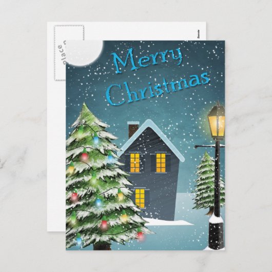 Vrolijk kerstfeest feestdagenkaart (Voorkant / Achterkant)