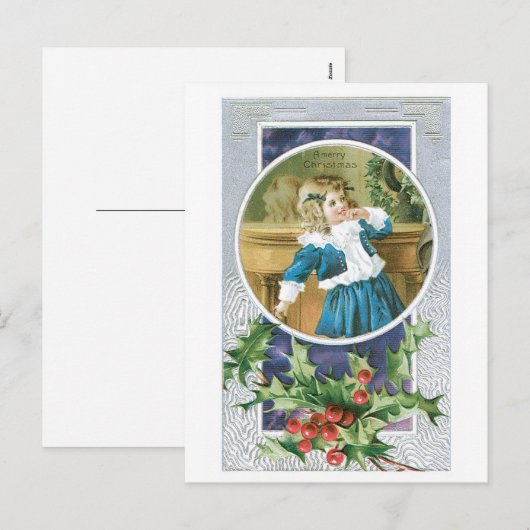 Vrolijk kerstfeest feestdagenkaart (Voorkant / Achterkant)