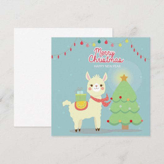 Vrolijk kerstfeest feestdagenkaart (Voorkant / Achterkant)