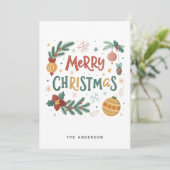 Vrolijk kerstfeest feestdagenkaart (Staand voorkant)