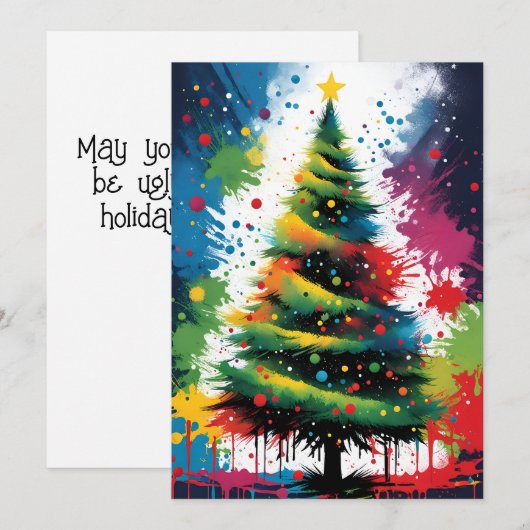 Vrolijk kerstfeest feestdagenkaart (Voorkant / Achterkant)