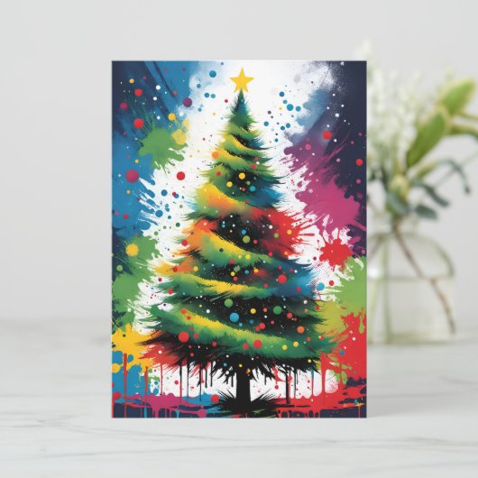 Vrolijk kerstfeest feestdagenkaart (Staand voorkant)