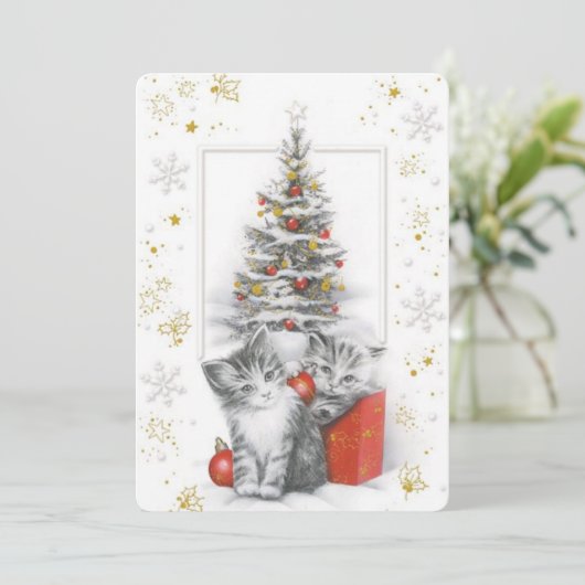 Vrolijk kerstfeest  feestdagenkaart (Staand voorkant)