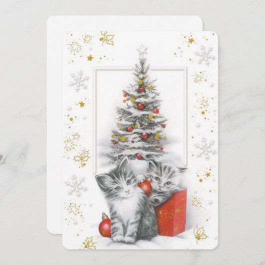 Vrolijk kerstfeest  feestdagenkaart (Voorkant / Achterkant)