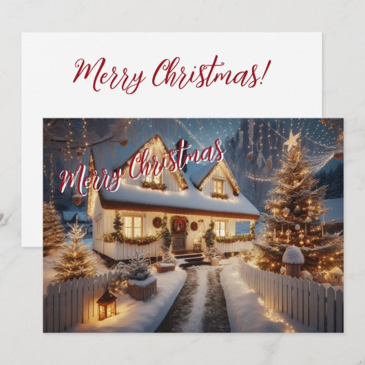 Vrolijk kerstfeest feestdagenkaart (Voorkant / Achterkant)