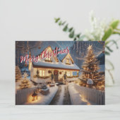 Vrolijk kerstfeest feestdagenkaart (Staand voorkant)