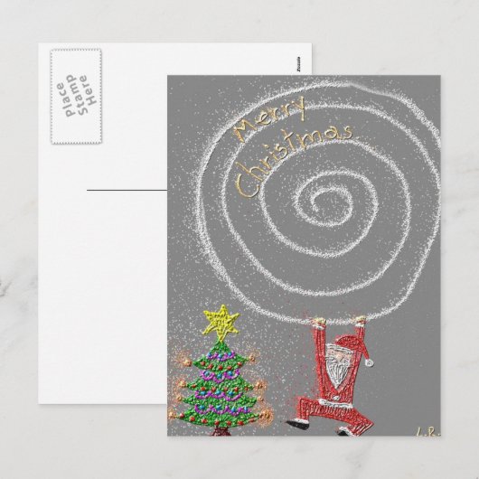 Vrolijk kerstfeest feestdagenkaart (Voorkant / Achterkant)