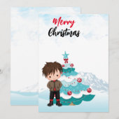 Vrolijk kerstfeest feestdagenkaart (Voorkant / Achterkant)