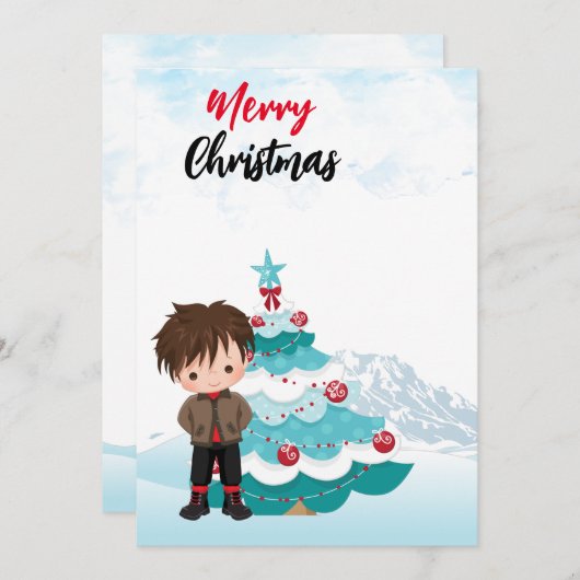 Vrolijk kerstfeest feestdagenkaart (Voorkant / Achterkant)