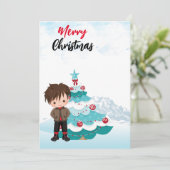 Vrolijk kerstfeest feestdagenkaart (Staand voorkant)