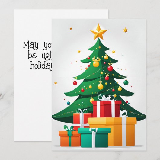 Vrolijk kerstfeest feestdagenkaart (Voorkant / Achterkant)