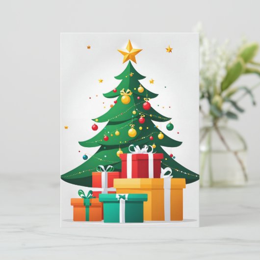 Vrolijk kerstfeest feestdagenkaart (Staand voorkant)