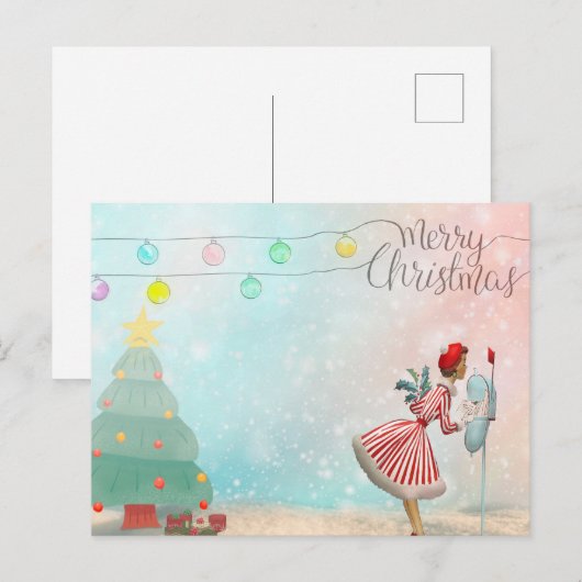 "Vrolijk kerstfeest" Feestdagenkaart (Voorkant / Achterkant)