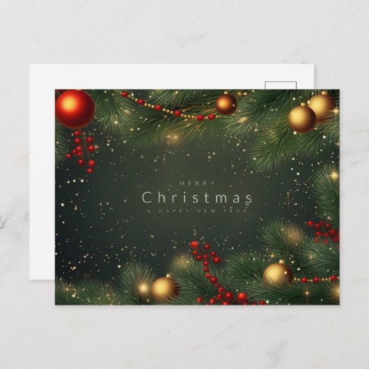 "Vrolijk kerstfeest" Feestdagenkaart (Voorkant / Achterkant)