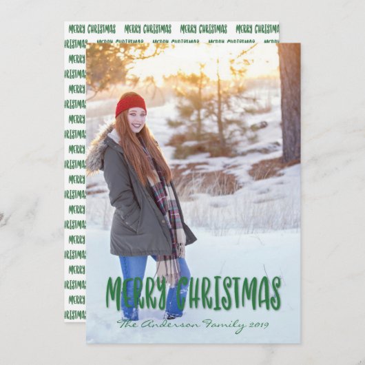 Vrolijk kerstfeest feestdagenkaart (Voorkant / Achterkant)