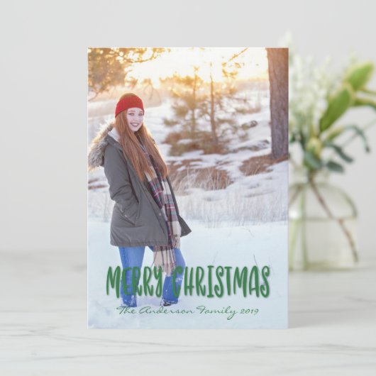 Vrolijk kerstfeest feestdagenkaart (Staand voorkant)