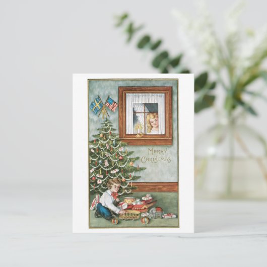 Vrolijk kerstfeest feestdagenkaart (Staand voorkant)