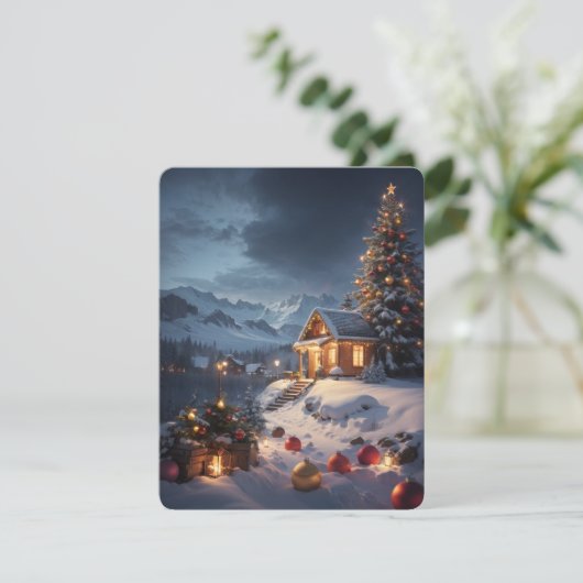 Vrolijk kerstfeest feestdagenkaart (Staand voorkant)