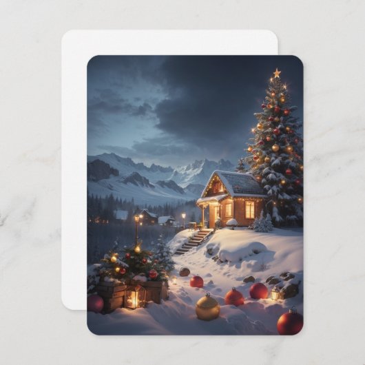 Vrolijk kerstfeest feestdagenkaart (Voorkant / Achterkant)