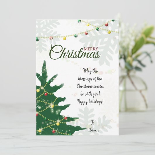 Vrolijk kerstfeest feestdagenkaart (Staand voorkant)