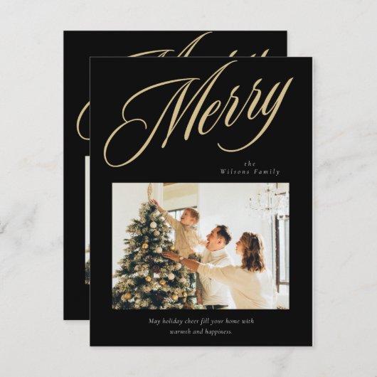 Vrolijk kerstfeest feestdagenkaart (Voorkant / Achterkant)