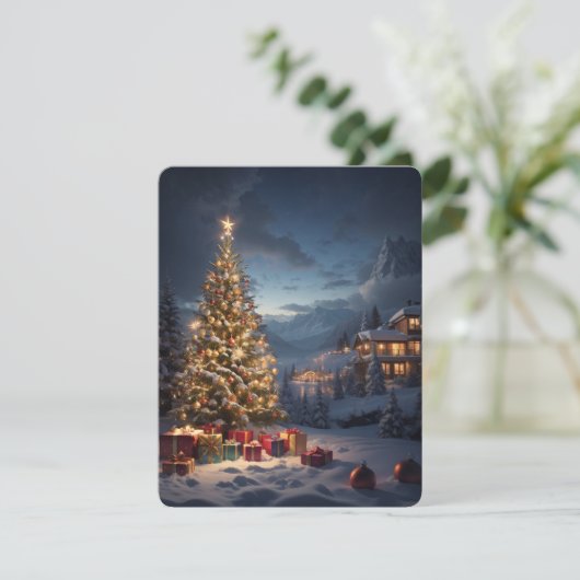 Vrolijk kerstfeest feestdagenkaart (Staand voorkant)