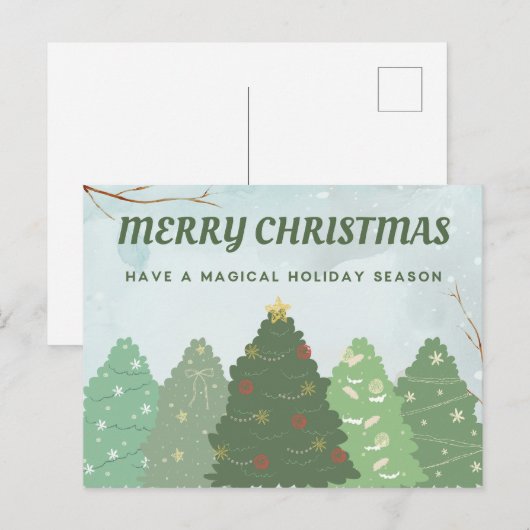 Vrolijk kerstfeest feestdagenkaart (Voorkant / Achterkant)