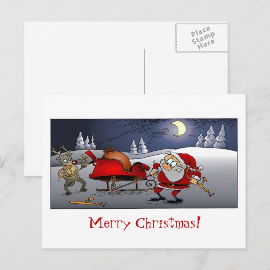 Vrolijk kerstfeest! feestdagenkaart (Voorkant / Achterkant)