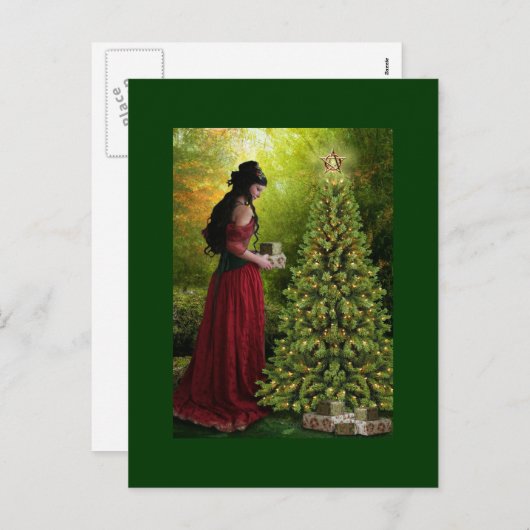 Vrolijk kerstfeest feestdagenkaart (Voorkant / Achterkant)