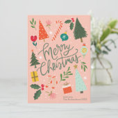 Vrolijk kerstfeest feestdagenkaart (Staand voorkant)