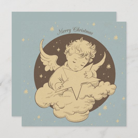 Vrolijk kerstfeest feestdagenkaart (Voorkant / Achterkant)