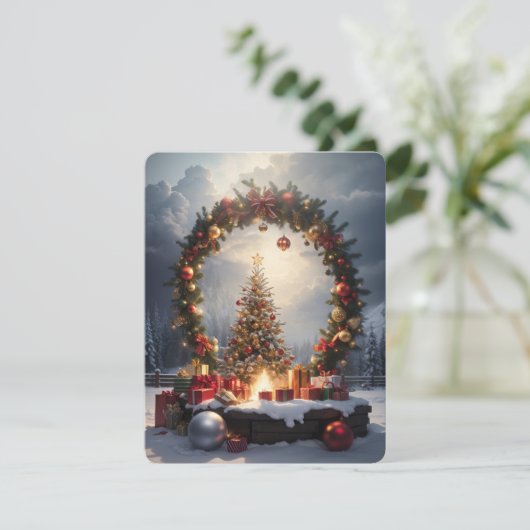 Vrolijk kerstfeest feestdagenkaart (Staand voorkant)