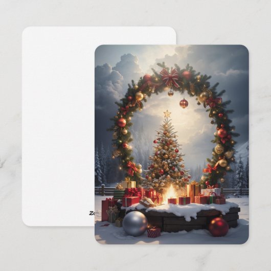 Vrolijk kerstfeest feestdagenkaart (Voorkant / Achterkant)