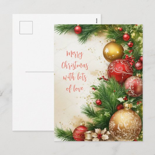 Vrolijk kerstfeest feestdagenkaart (Voorkant / Achterkant)