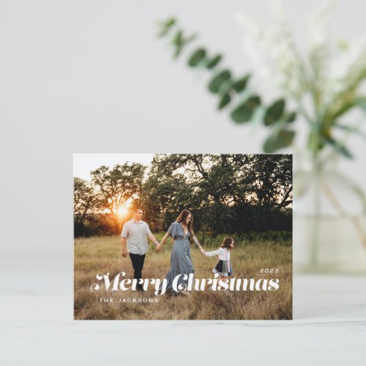 Vrolijk kerstfeest feestdagenkaart (Staand voorkant)