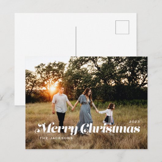 Vrolijk kerstfeest feestdagenkaart (Voorkant / Achterkant)