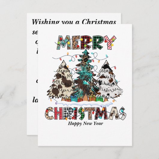 Vrolijk kerstfeest feestdagenkaart (Voorkant / Achterkant)