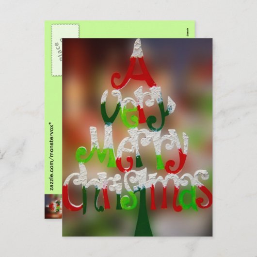 Vrolijk kerstfeest feestdagenkaart (Voorkant / Achterkant)