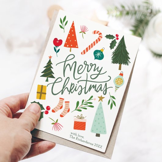 Vrolijk kerstfeest feestdagenkaart