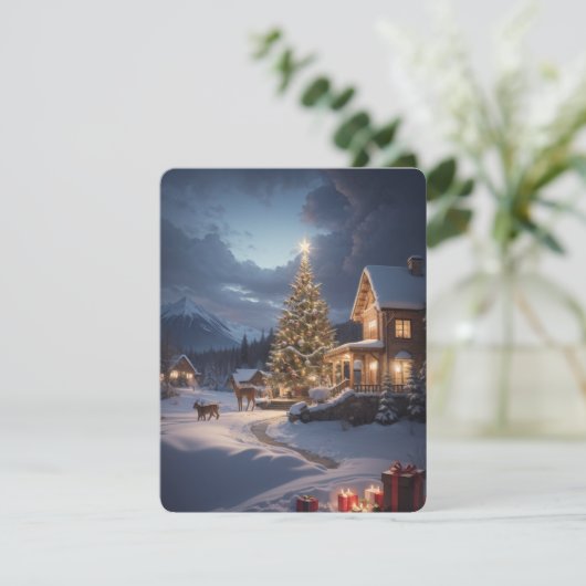 Vrolijk kerstfeest feestdagenkaart (Staand voorkant)