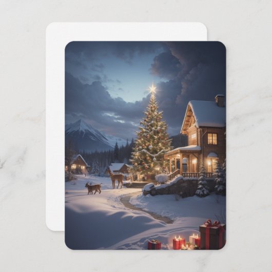 Vrolijk kerstfeest feestdagenkaart (Voorkant / Achterkant)