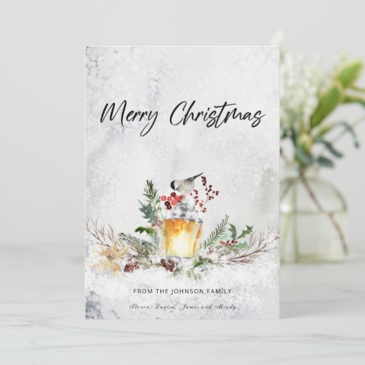 Vrolijk kerstfeest feestdagenkaart (Staand voorkant)