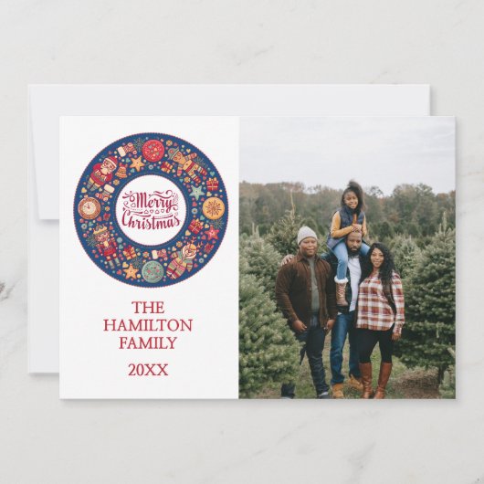 Vrolijk kerstfeest feestdagenkaart (Voorkant)