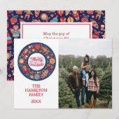 Vrolijk kerstfeest feestdagenkaart (Voorkant / Achterkant)