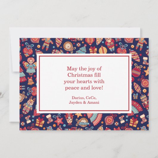 Vrolijk kerstfeest feestdagenkaart (Achterkant)